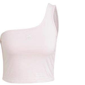 adidas one shoulder crop tank - blush